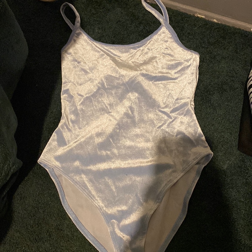 Periwinkle/baby blue Velvet Bodysuit